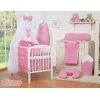 Set Biancheria da Letto con Zanzariera e Paracolpi 11 parti Rosa a Scacchi Cuori
