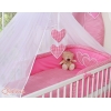 Set Biancheria da Letto con Zanzariera e Paracolpi 11 parti Rosa a Scacchi Cuori