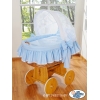 Set Biancheria di Ricambio per Culla in Vimini 4 parti Blu