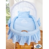 Set Biancheria di Ricambio per Culla in Vimini 4 parti Blu