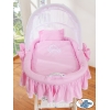 Set Biancheria di Ricambio per Culla in Vimini 4 parti Rosa
