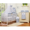 Set Biancheria Notte 7 parti Para Bambino Grigio Pois Bianchi Cuori