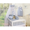Set Biancheria Notte 7 parti Para Bambino Grigio Pois Bianchi Cuori