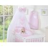 Set Biancheria Notte 7 parti Para Bambino Rosa a Scacchi Cuori