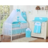 Set Biancheria Notte 7 parti Para Bambino Turchese Cuori