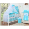 Set Biancheria Notte 7 parti Para Bambino Turchese Cuori