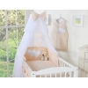 Set Biancheria Notte 7 parti Para Neonato Beige Pois Bianchi Cuori