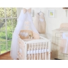 Set Biancheria Notte 7 parti Para Neonato Beige Pois Bianchi Cuori
