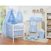 Set Biancheria Notte 7 parti Para Neonato Blu Cuori