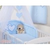 Set Biancheria Notte 7 parti Para Neonato Blu Cuori