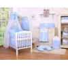 Set Biancheria Notte 7 parti Para Neonato Blu Pois Bianchi Cuori