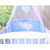 Set Biancheria Notte 7 parti Para Neonato Blu Pois Bianchi Cuori