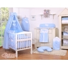 Set Biancheria Notte 7 parti Para Neonato Blu Pois Bianchi Cuori