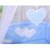 Set Biancheria Notte 7 parti Para Neonato Blu Pois Bianchi Cuori