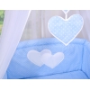 Set Biancheria Notte 7 parti Para Neonato Blu Pois Bianchi Cuori
