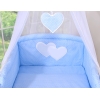 Set Biancheria Notte 7 parti Para Neonato Blu Pois Bianchi Cuori