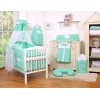 Set Biancheria Notte 7 parti Para Neonato Menta Pois Bianchi Cuori