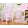 Set Biancheria Notte 7 parti Para Neonato Rosa a Strisce Cuori