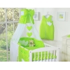 Set Biancheria Notte 7 parti Para Neonato Verde Pois Bianchi Cuori
