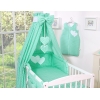 Set Biancheria Notte Para Neonato 11 parti Menta Pois Bianchi Cuori