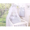 Set Biancheria Notte Para Neonato 11 parti Nero Pois Bianchi Cuori