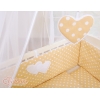 Set Biancheria per Culla da Agganciare al Letto 6 parti Beige Pois Bianchi Cuori