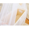 Set Biancheria per Culla da Agganciare al Letto 6 parti Beige Pois Bianchi Cuori