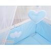Set Biancheria per Culla da Agganciare al Letto 6 parti Blu Cuori