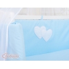 Set Biancheria per Culla da Agganciare al Letto 6 parti Blu Cuori