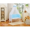 Set Biancheria per Culla da Agganciare al Letto 6 parti Blu Gufi