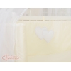Set Biancheria per Culla da Agganciare al Letto 6 parti Creme Cuori