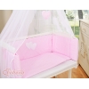 Set Biancheria per Culla da Agganciare al Letto 6 parti Rosa Pois Bianchi Cuori