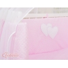 Set Biancheria per Culla da Agganciare al Letto 6 parti Rosa Pois Bianchi Cuori