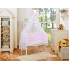 Set Biancheria per Culla da Agganciare al Letto 6 parti Rosa Pois Bianchi Cuori