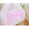 Set Biancheria per Culla da Agganciare al Letto 6 parti Rosa Pois Bianchi Cuori