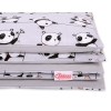 Set Biancheria per Lettino 100x135 2 parti - Mini Grigio Panda