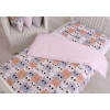 Set Biancheria per Lettino 100x135 2 parti - Mini Rosa Grigio Gatti