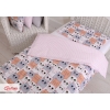 Set Biancheria per Lettino 100x135 2 parti - Mini Rosa Grigio Gatti