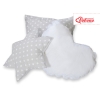 Set di 3 Cuscini a Forma di Stella, Quadrato e Cuore Grigio