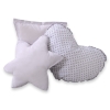 Set di 3 Cuscini a Forma di Stella, Quadrato e Cuore Grigio