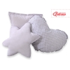 Set di 3 Cuscini a Forma di Stella, Quadrato e Cuore Grigio
