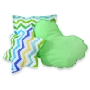 Set di 3 Cuscini a Forma di Stella, Quadrato e Cuore Verde Blu Chevron
