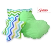 Set di 3 Cuscini a Forma di Stella, Quadrato e Cuore Verde Blu Chevron