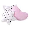 Set di 3 Cuscini Decorativi a Forma di Stella Quadrato e Cuore Rosa