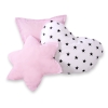 Set di 3 Cuscini Decorativi a Forma di Stella Quadrato e Cuore Rosa