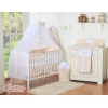 Set di Biancheria da Culla con Zanzariera 5 parti Beige Pois Bianchi Cuori