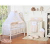 Set di Biancheria da Culla con Zanzariera 5 parti Beige Pois Bianchi Cuori