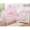 Set di Biancheria da Culla con Zanzariera 5 parti Rosa Cuori