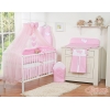 Set di Biancheria da Culla con Zanzariera 5 parti Rosa Cuori
