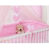 Set di Biancheria da Culla con Zanzariera 5 parti Rosa Cuori